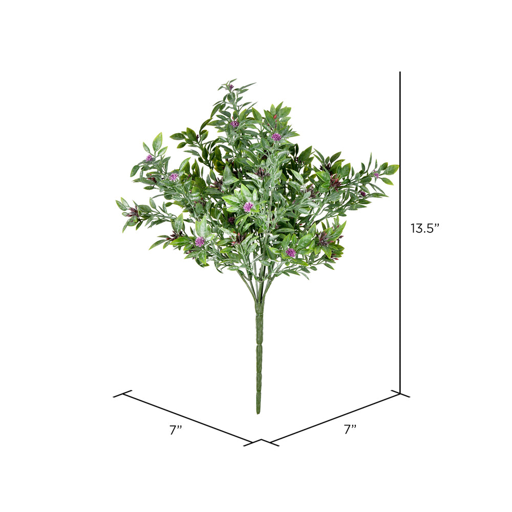 UV Resistant 13" Purple Wild Flower Grn Bush