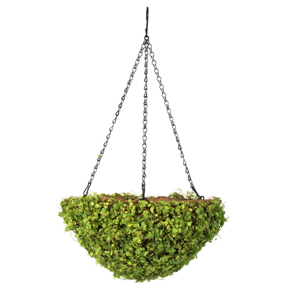 12'' Artificial Green Mini Leaves Hanging Basket