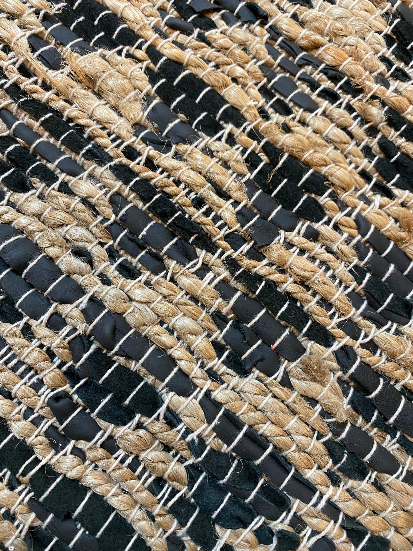 3' x 5' Woven Cotton Chindi & Leather