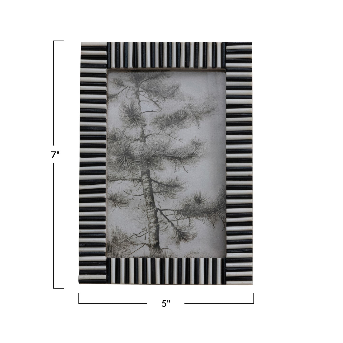 Ribbed Photo Frame, Black & White