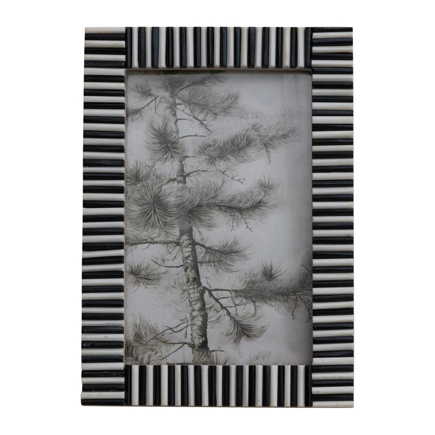 Ribbed Photo Frame, Black & White