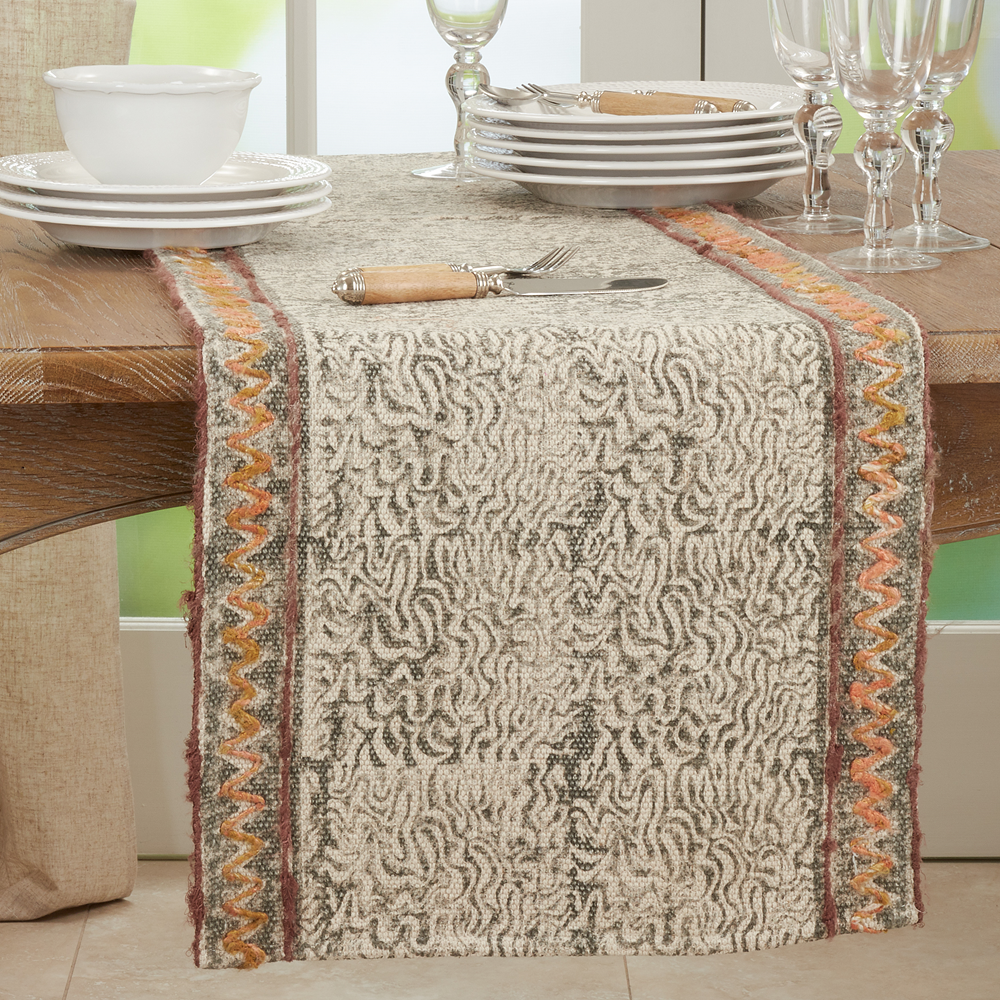 Block Print Embroidered Runner