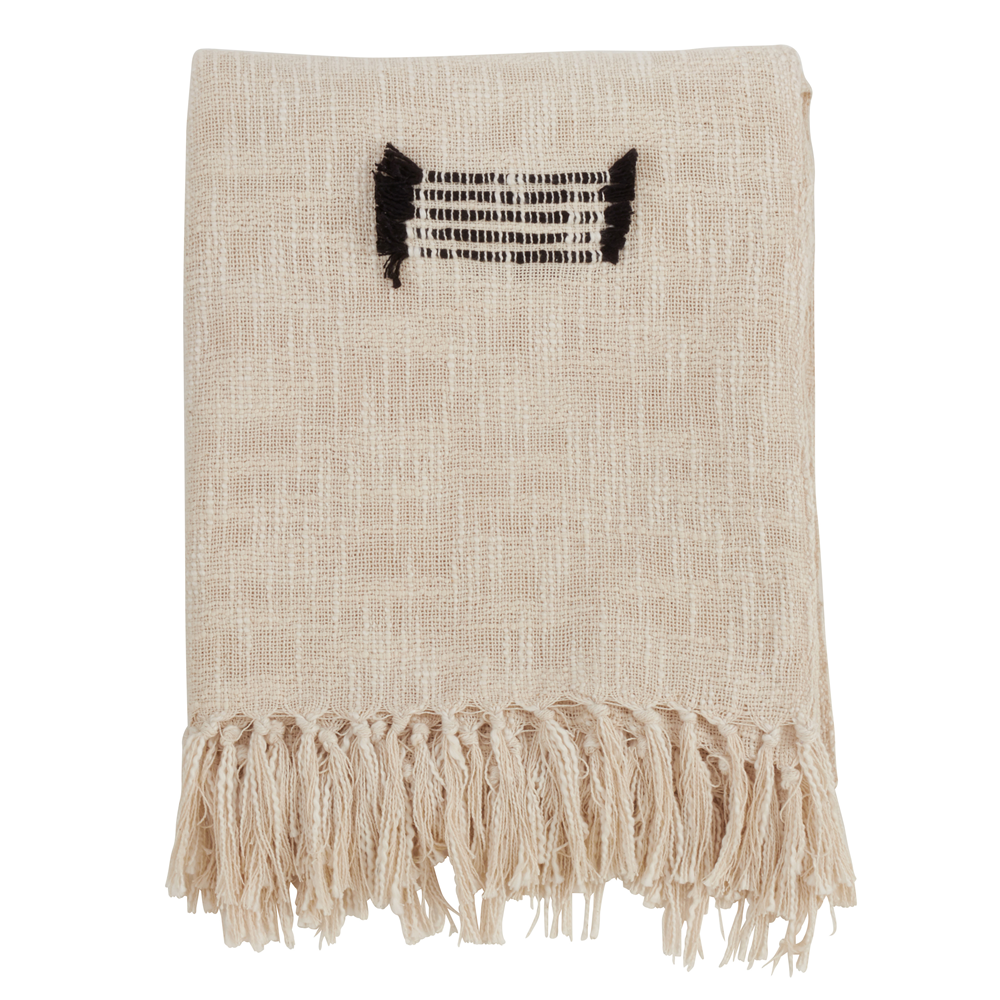 Fringe Line Throw- Natural