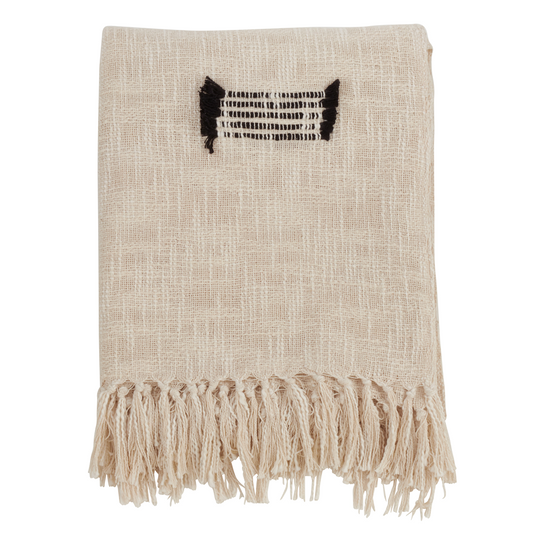 Fringe Line Throw- Natural
