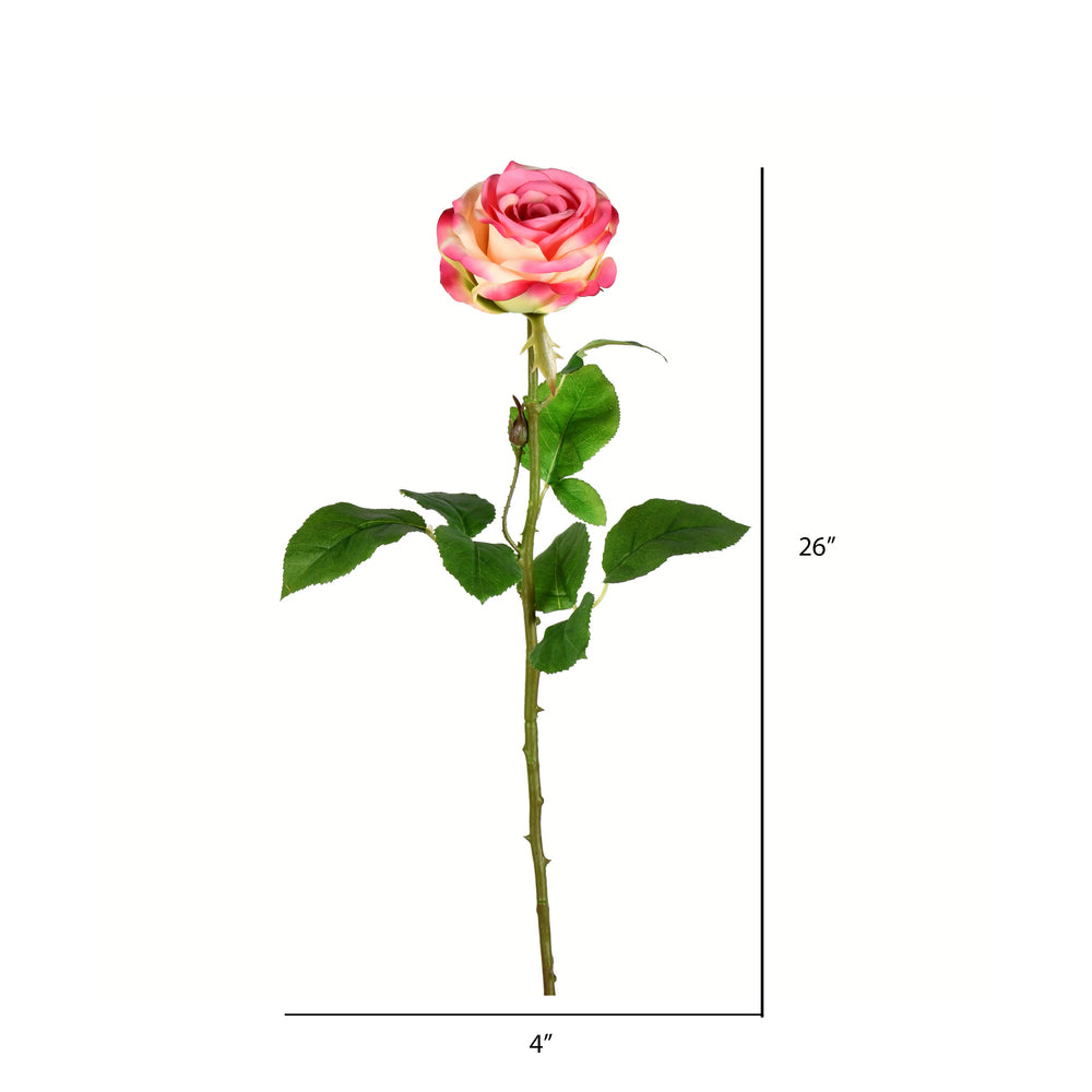 26" Artificial Light Pink Rose Stem