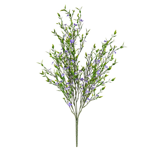 UV Resistant 22" Mini Purple Flowers Green Bush
