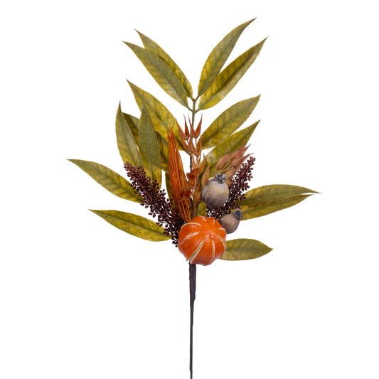 23" Orange/Gourd/Bay Leaf Spray