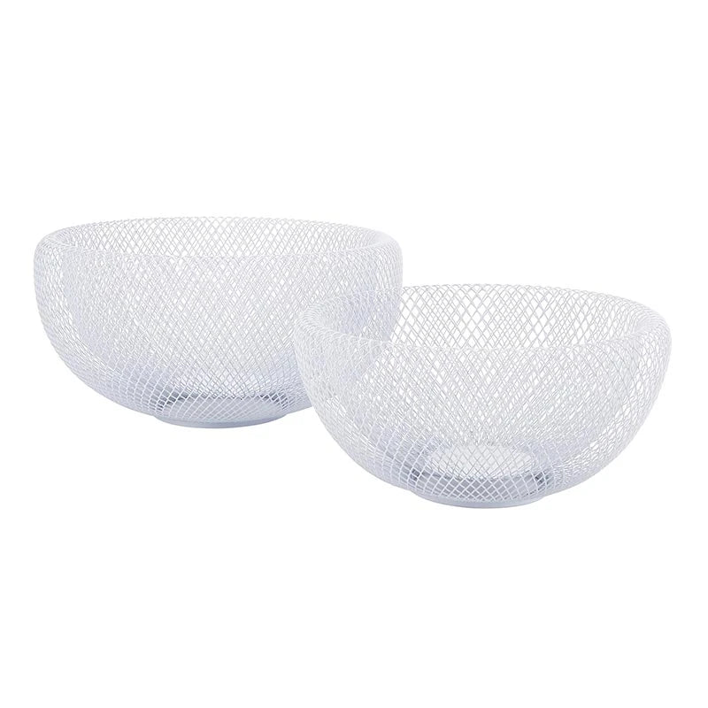Sm. Metal Mesh Bowl/ White