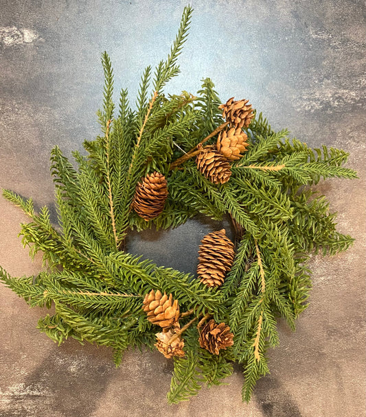 Mixed Pine Wreath 12"