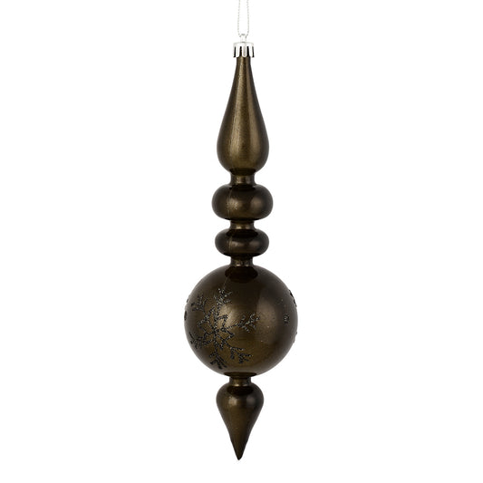 10" Gunmetal Candy Snowflake Finial