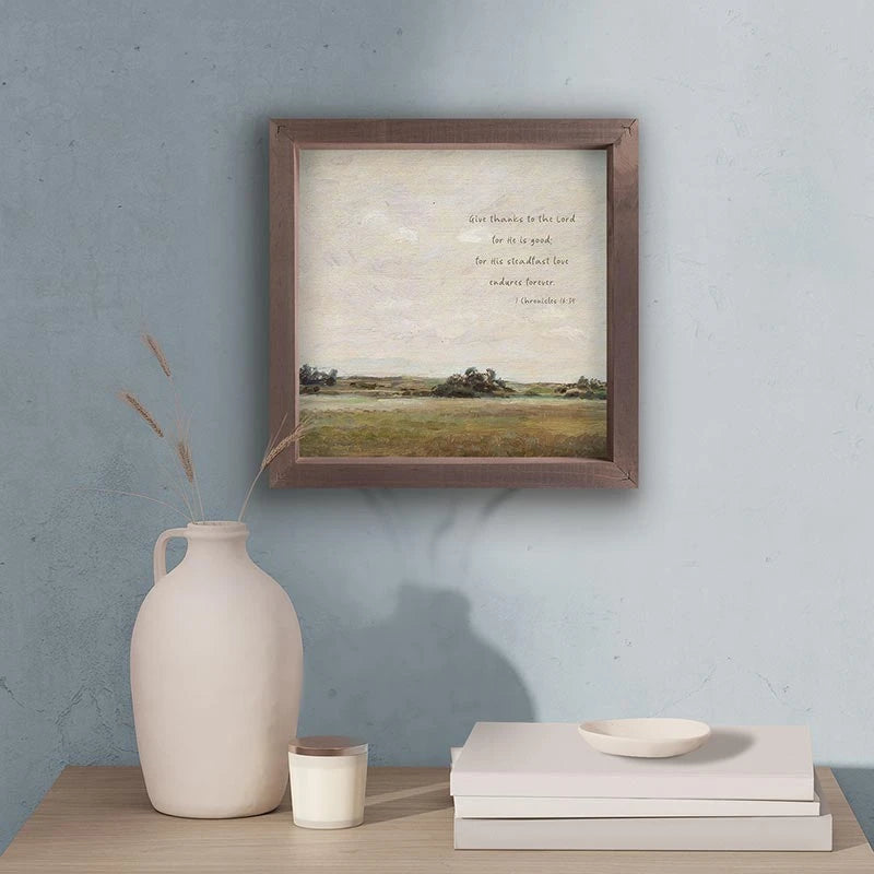 Framed Linen Art - Give Thanks
