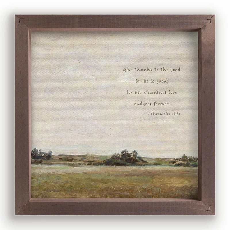 Framed Linen Art - Give Thanks