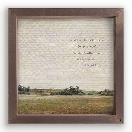 Framed Linen Art - Give Thanks