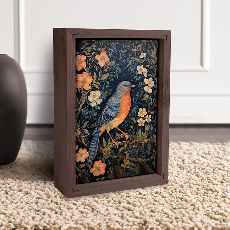 Framed Linen Art - Bird