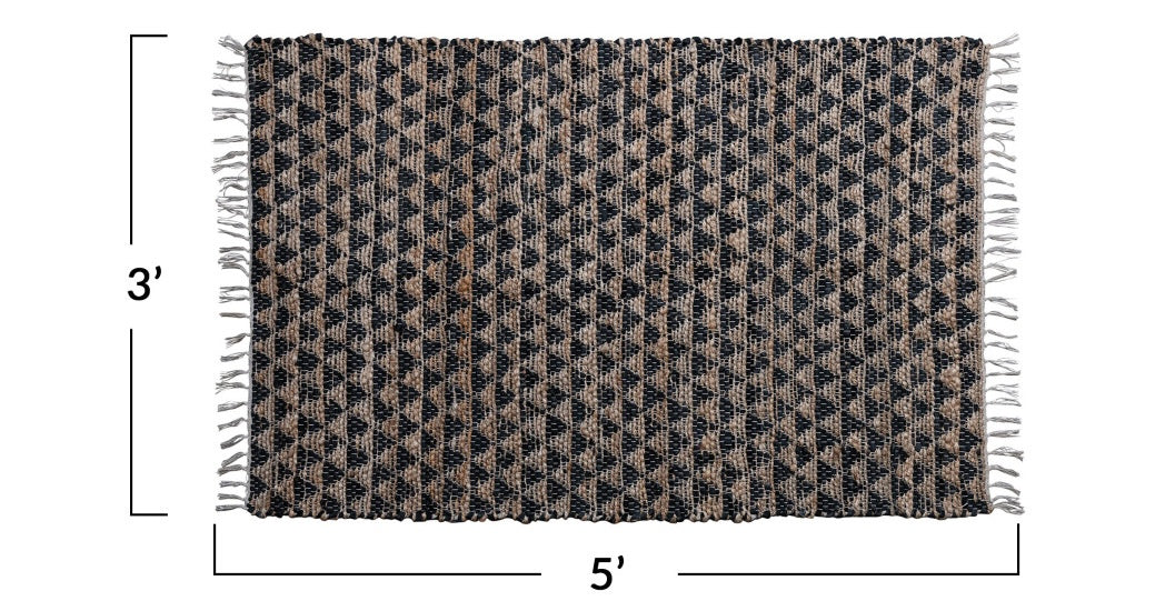3' x 5' Woven Cotton Chindi & Leather