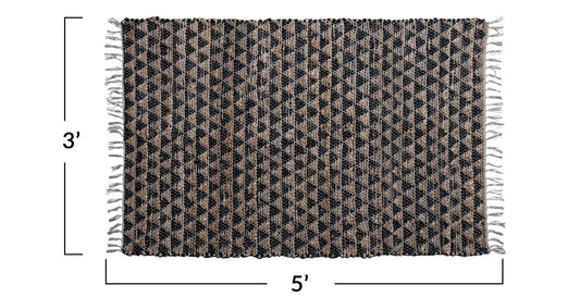 3' x 5' Woven Cotton Chindi & Leather