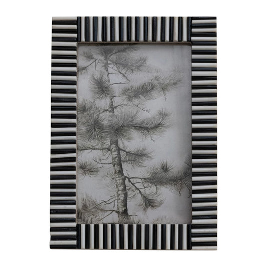 Ribbed Photo Frame, Black & White
