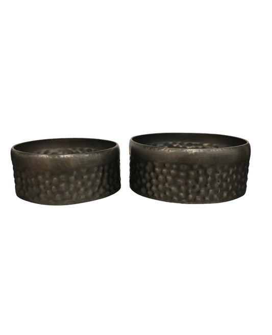 PLANTER (SET OF 2) 9.25"D X 3.25"H, 11"D X 4"H METAL