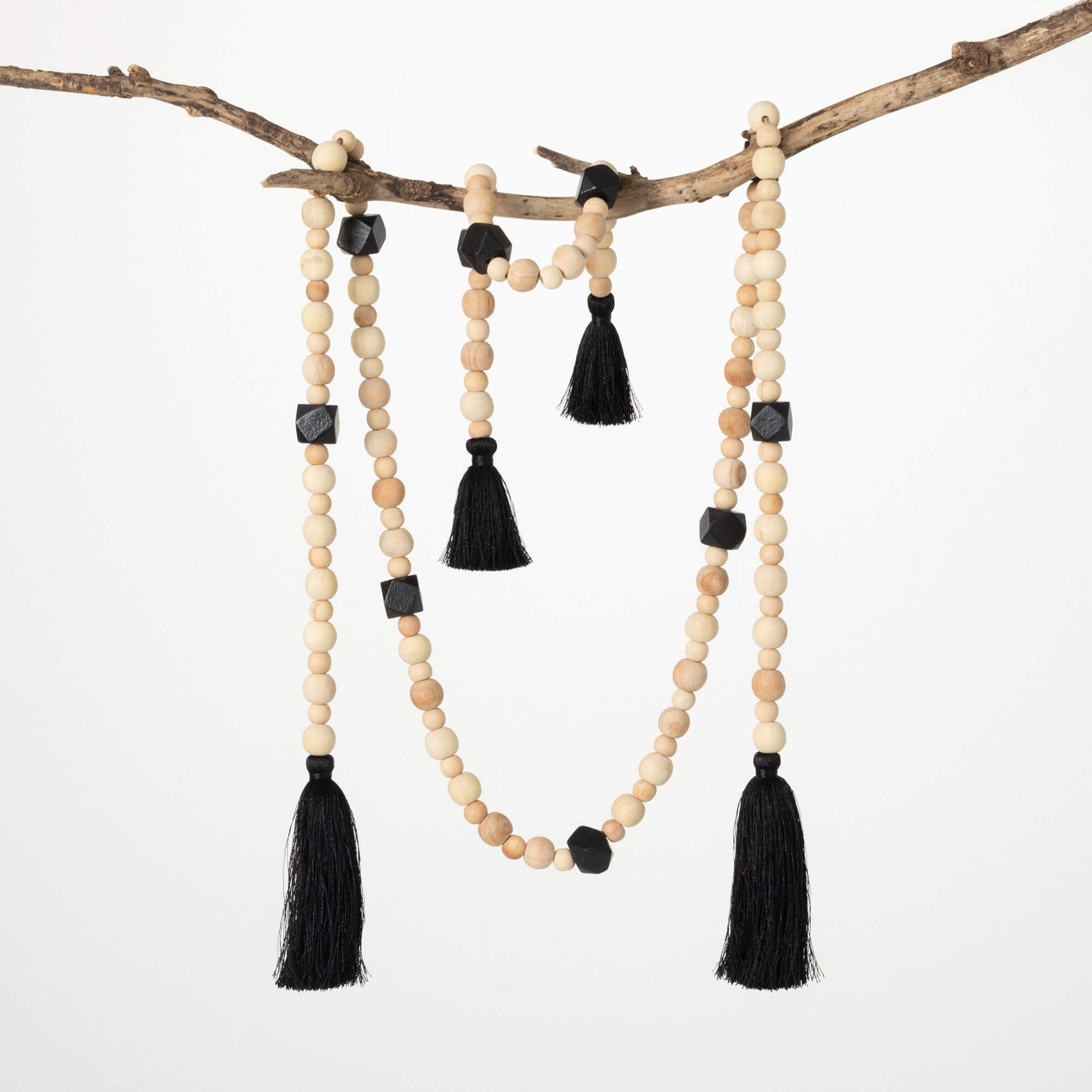 TASSELED NEUTRAL BEAD GARLAND SET